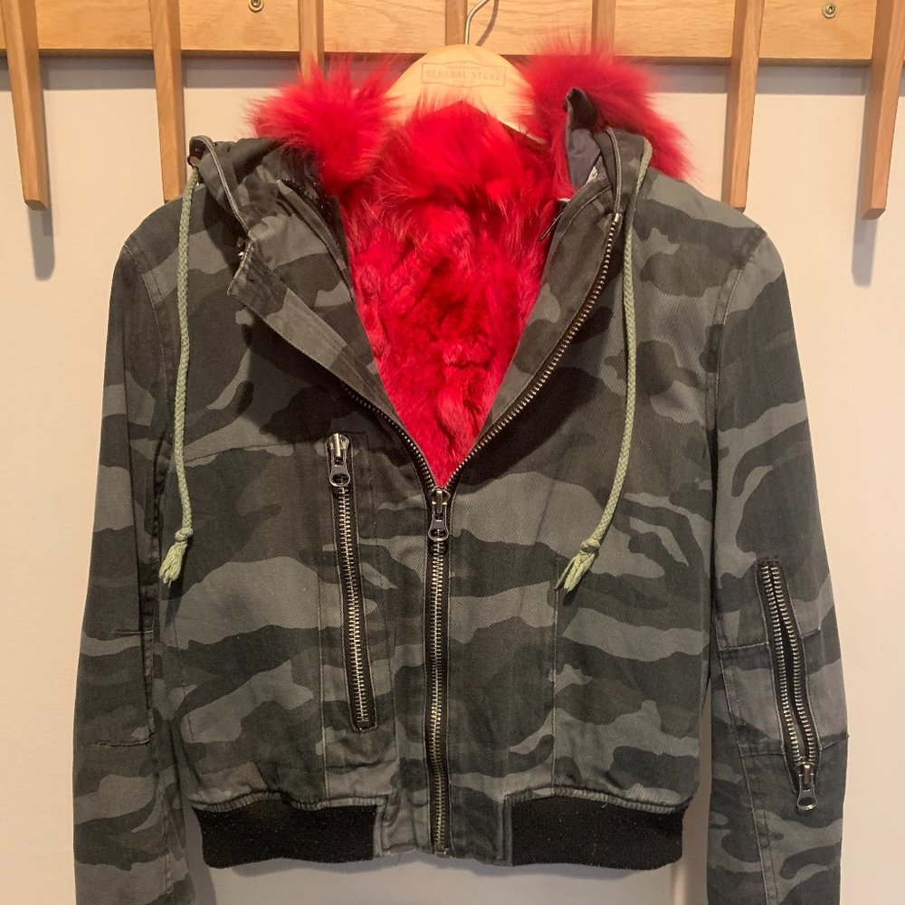 Jocelyn Hot Pink Fur Camo Jacket